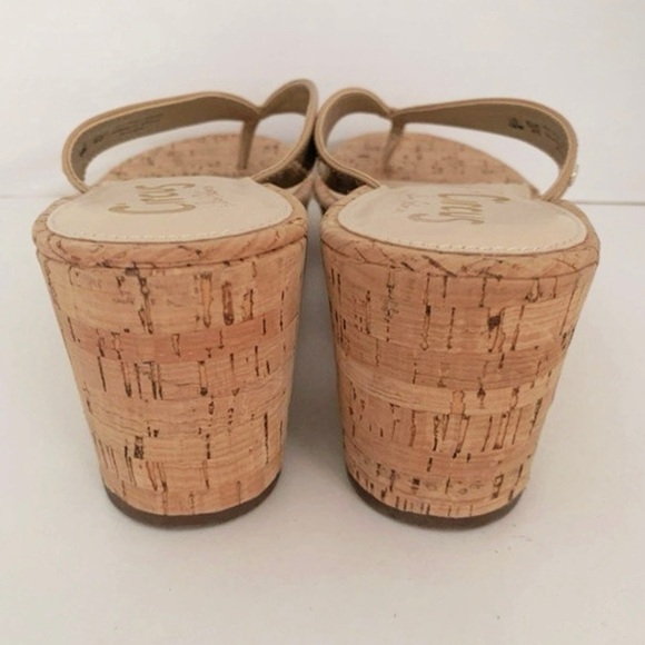 Circus Sam Edelman Raquel cork wedge platform heels sandals nude 10 M - Picture 11 of 12